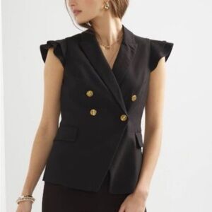 🆕 White House Black Market Black Blazer with Gold Buttons